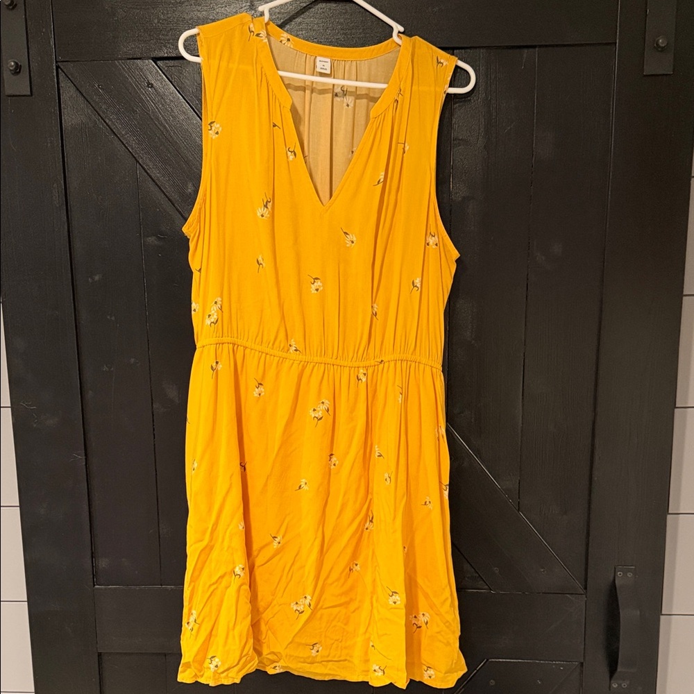Old Navy Yellow Floral Sleeveless Dress